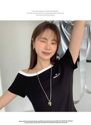 contrast two stripes Top