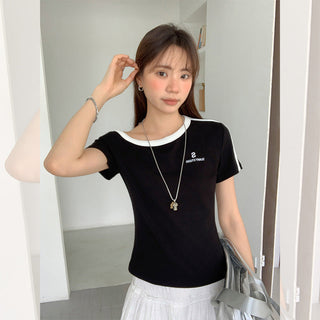 contrast two stripes Top