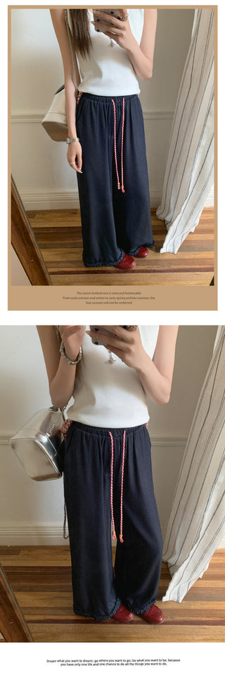 retro elastic waist trousers