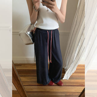 retro elastic waist trousers
