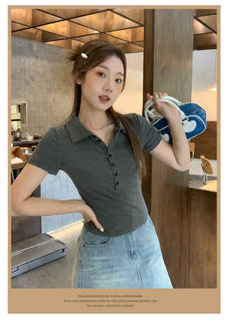 Korean college polo Top