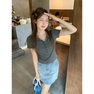 Korean college polo Top