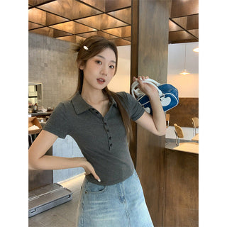 Korean college polo Top