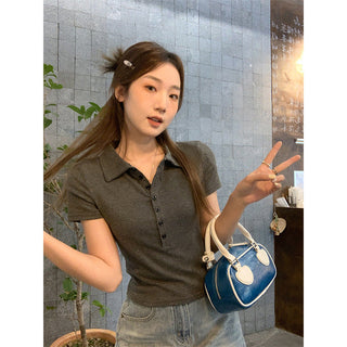 Korean college polo Top