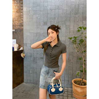 Korean college polo Top