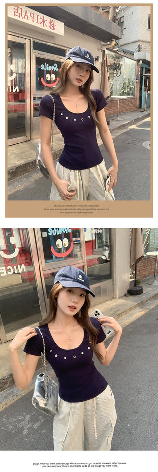 dark blue sweet Top