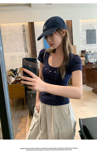 dark blue sweet Top