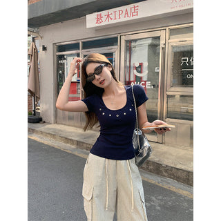 dark blue sweet Top