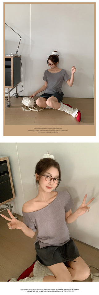 lazy relaxed shoulder Top