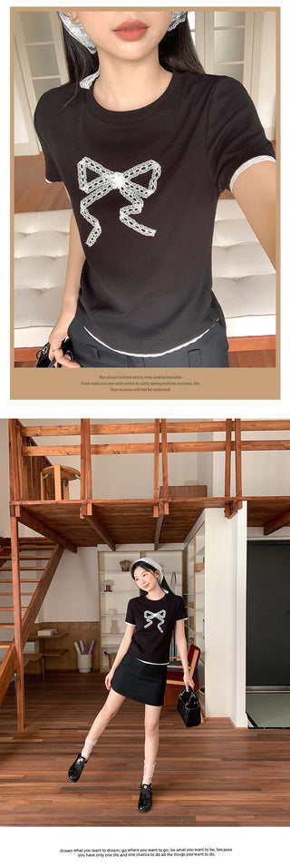 black round neck Top