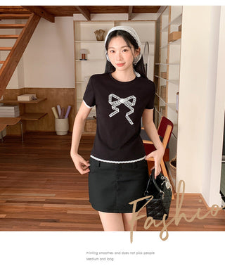 black round neck Top