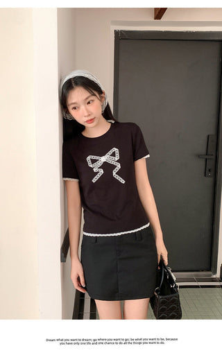 black round neck Top