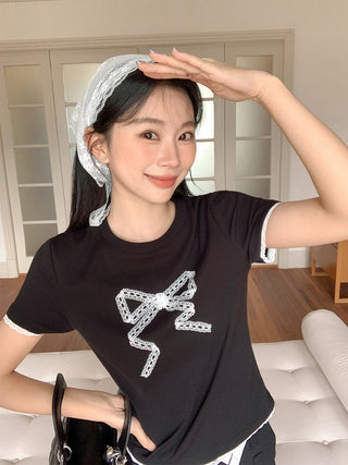 black round neck Top
