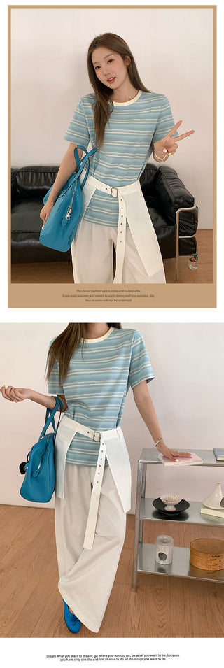 fashionable contrast striped