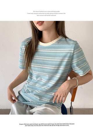 fashionable contrast striped