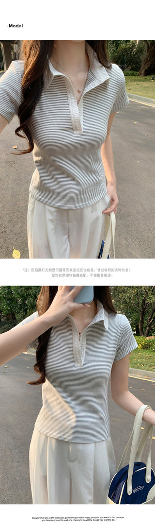design niche striped Top