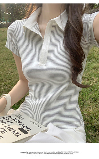 design niche striped Top