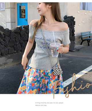 super flower gray Top