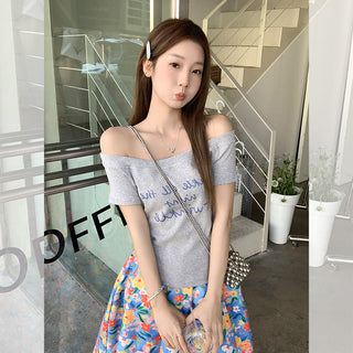 super flower gray Top