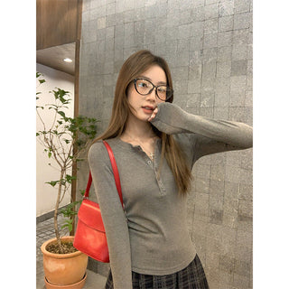 dark gray melange Top