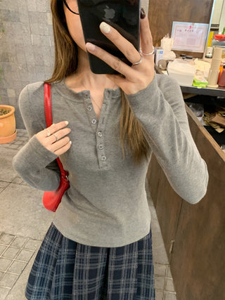 dark gray melange Top