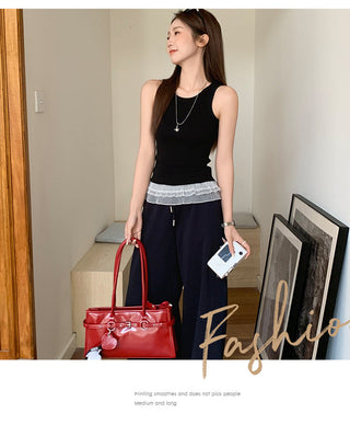 Korean lace hem Top
