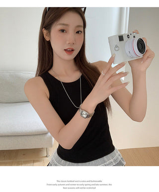 Korean lace hem Top