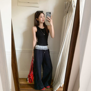 Korean lace hem Top