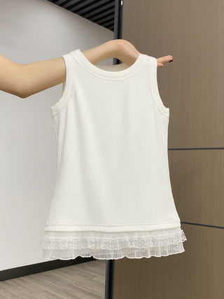 Korean lace hem Top