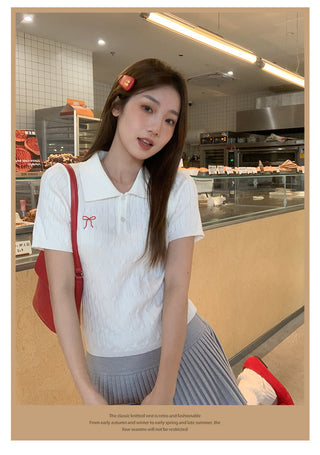 Korean sweet bow Top