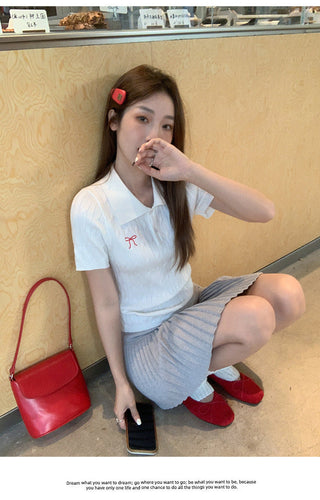 Korean sweet bow Top