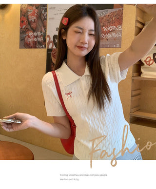 Korean sweet bow Top
