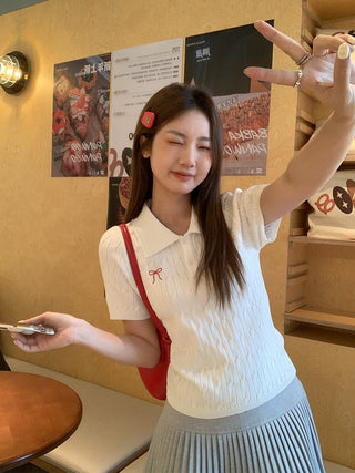 Korean sweet bow Top