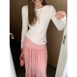 Korean white jacquard Top