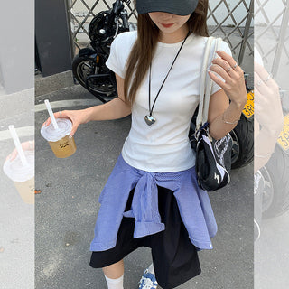 Korean white nipped Top
