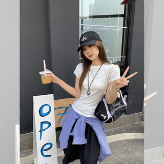 Korean white nipped Top