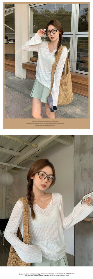 French micro transparent Top