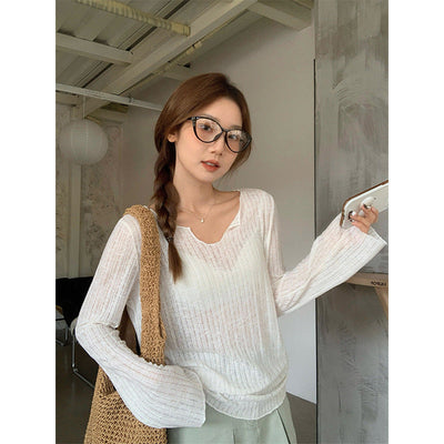 French micro transparent Top