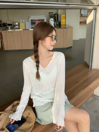 French micro transparent Top