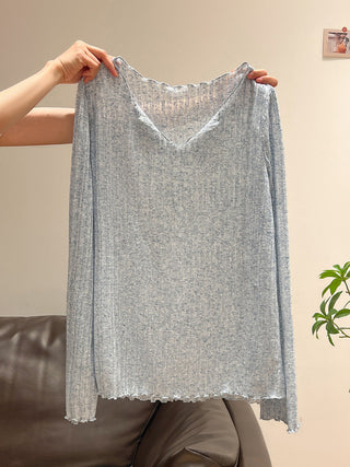 French micro transparent Top