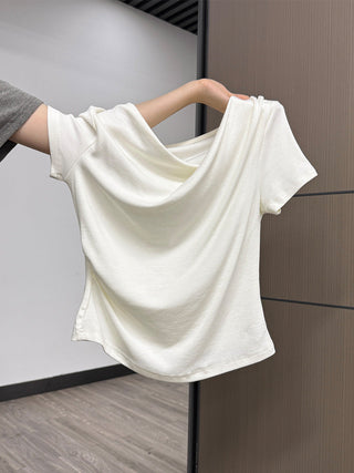 gentle pleated irregular Top