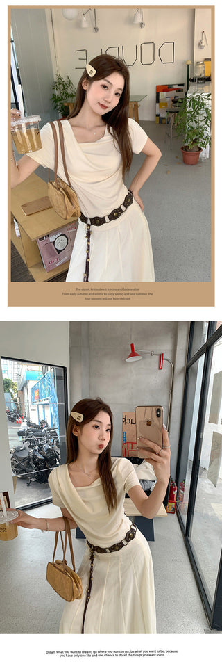 gentle pleated irregular Top