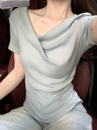 gentle pleated irregular Top