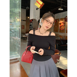 lace scoop shoulder Top