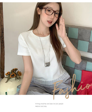 round lace patchwork Top
