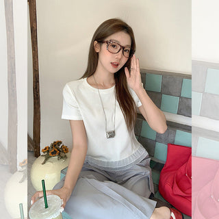 round lace patchwork Top