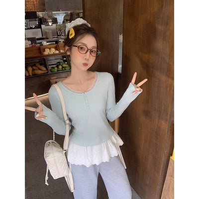 lace edge sweet top