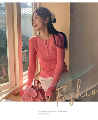 elegant pink button Top