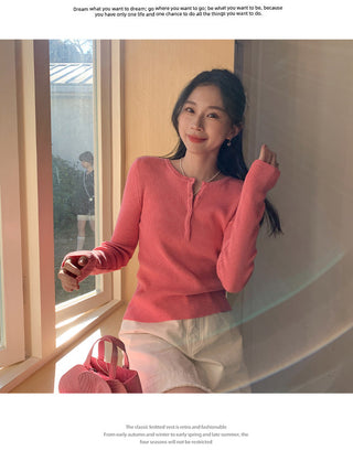 elegant pink button Top