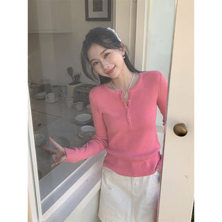 elegant pink button Top